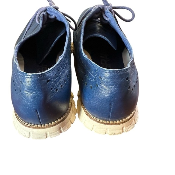 Cole Haan ZEROGRAND Wingtip Oxford Shoes in Blue Leather Sz 13 main image 4
